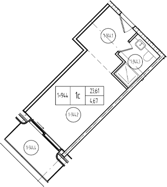 Продается 1-комн. квартира, 23.61 м²