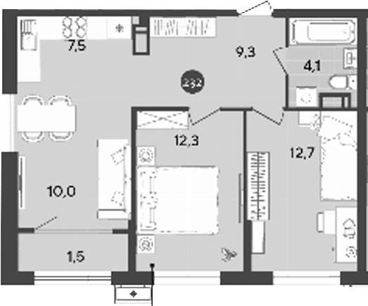 Продается 3-комн. квартира, 55.9 м²