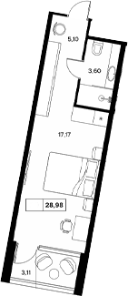 Продается 1-комн. квартира, 25.87 м²