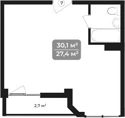 Продается 1-комн. квартира, 30.1 м²