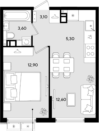 Продается 2-комн. квартира, 37.5 м²