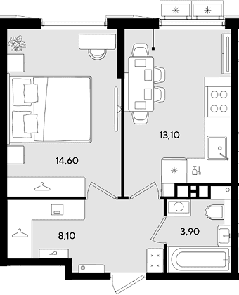 Продается 1-комн. квартира, 39.7 м²