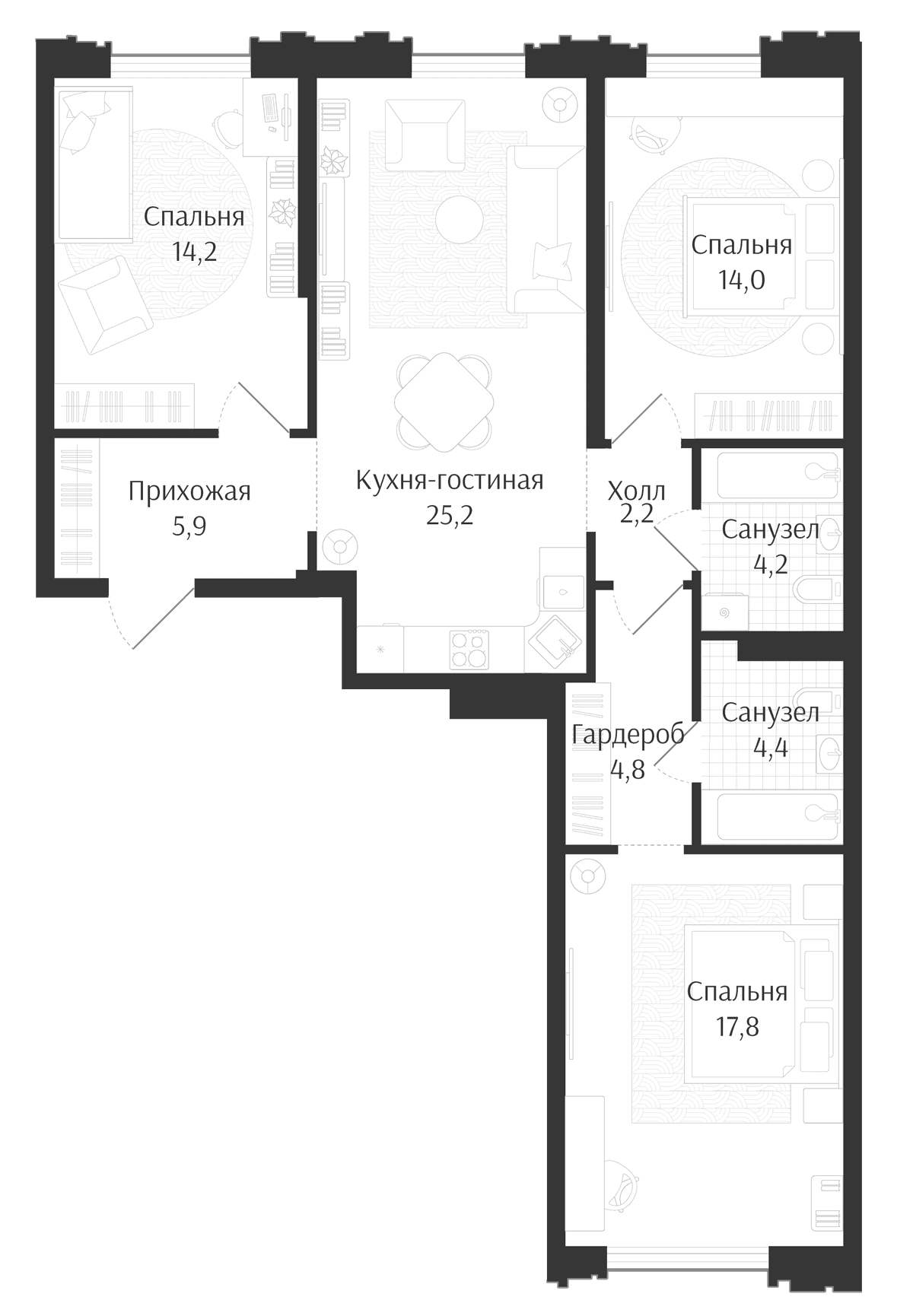 Продается 4-комн. квартира, 92.7 м²
