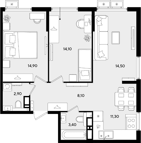 Продается 3-комн. квартира, 69.2 м²