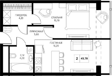 Продается 2-комн. квартира, 47 м²