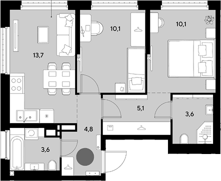 Продается 2-комн. квартира, 51 м²