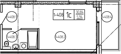 Продается 1-комн. квартира, 30.84 м²