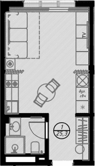 Продается 1-комн. квартира, 25.2 м²