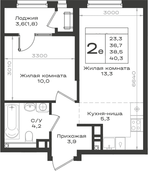 Продается 2-комн. квартира, 36.7 м²