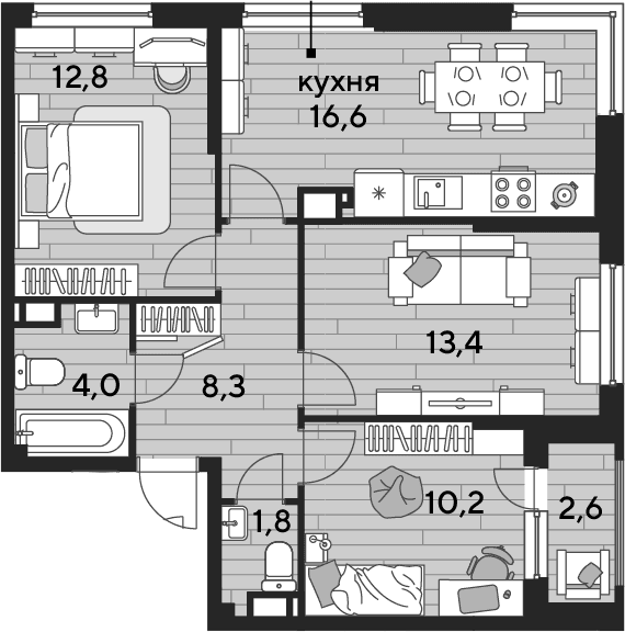 Продается 3-комн. квартира, 67.1 м²