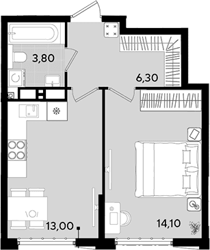 Продается 1-комн. квартира, 37.2 м²
