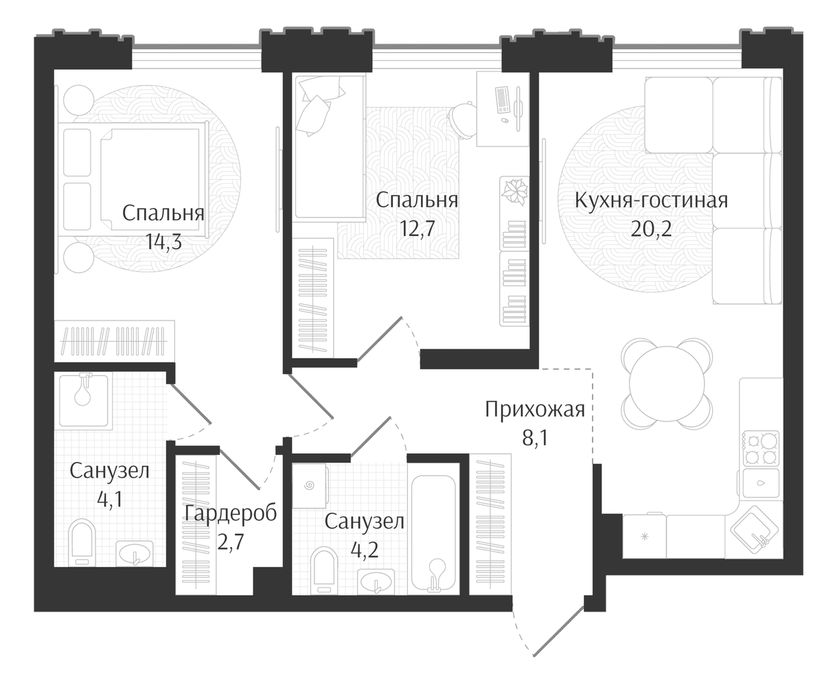 Продается 3-комн. квартира, 66.3 м²