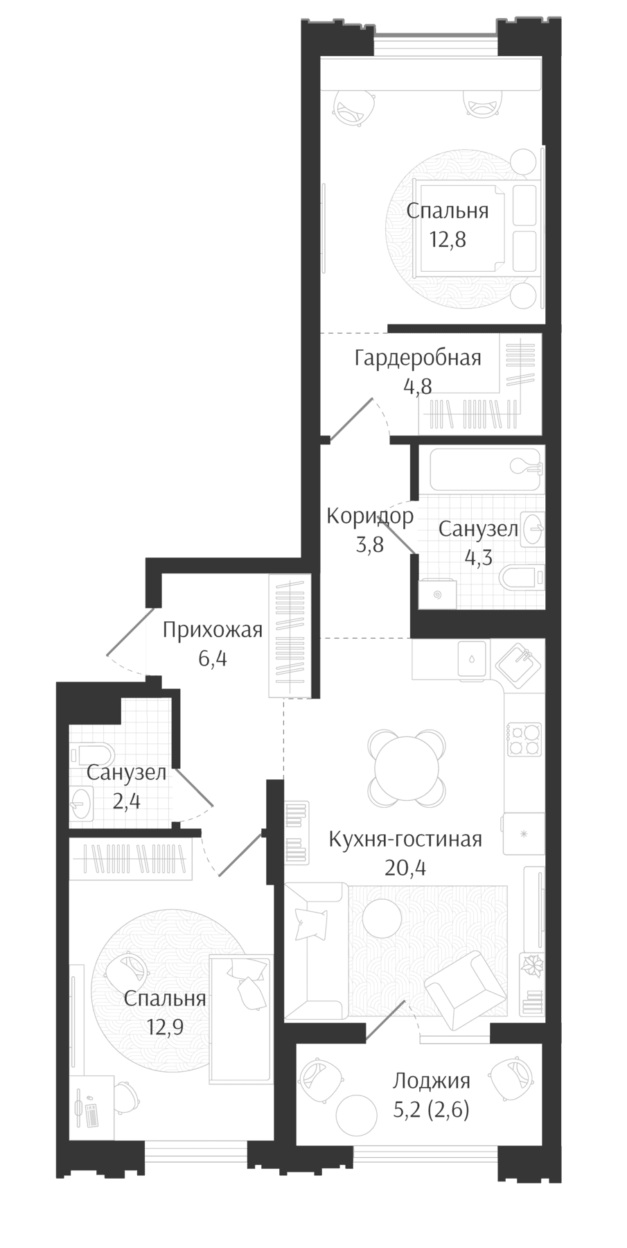 Продается 3-комн. квартира, 67.8 м²