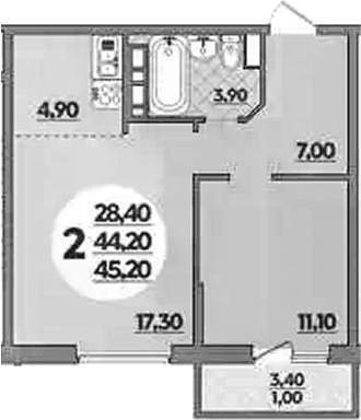 Продается 1-комн. квартира, 44 м²