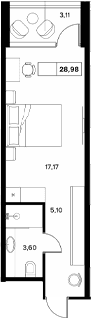 Продается 1-комн. квартира, 25.87 м²