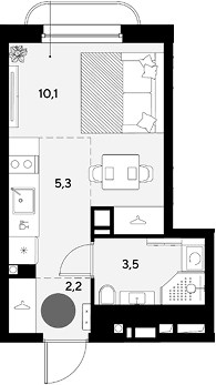 Продается 1-комн. квартира, 21.1 м²