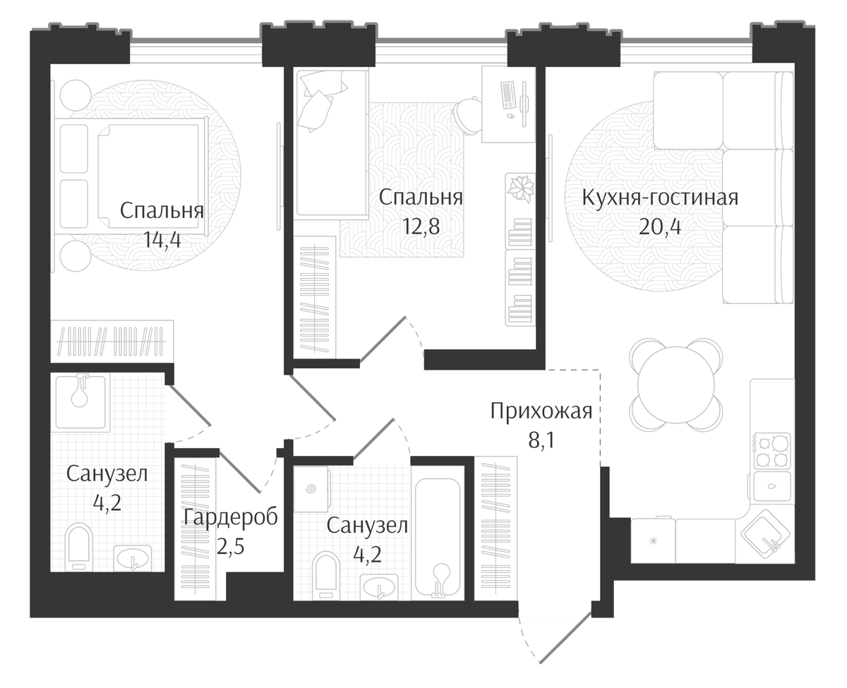 Продается 3-комн. квартира, 66.6 м²