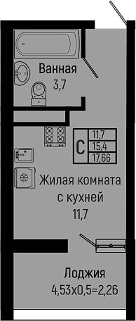Продается 1-комн. квартира, 15.4 м²