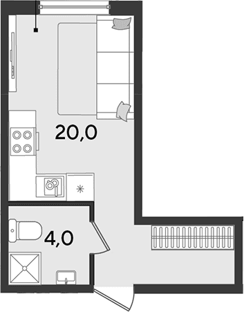 Продается 1-комн. квартира, 24 м²