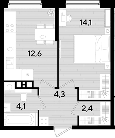 Продается 1-комн. квартира, 37.5 м²