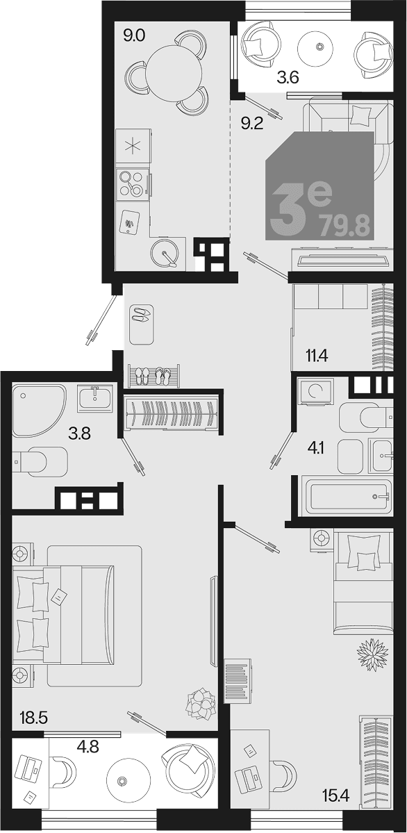 Продается 3-комн. квартира, 71.4 м²