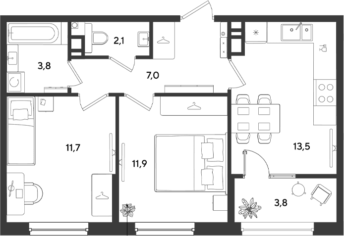 Продается 2-комн. квартира, 50 м²