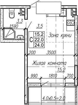 Продается 1-комн. квартира, 22 м²