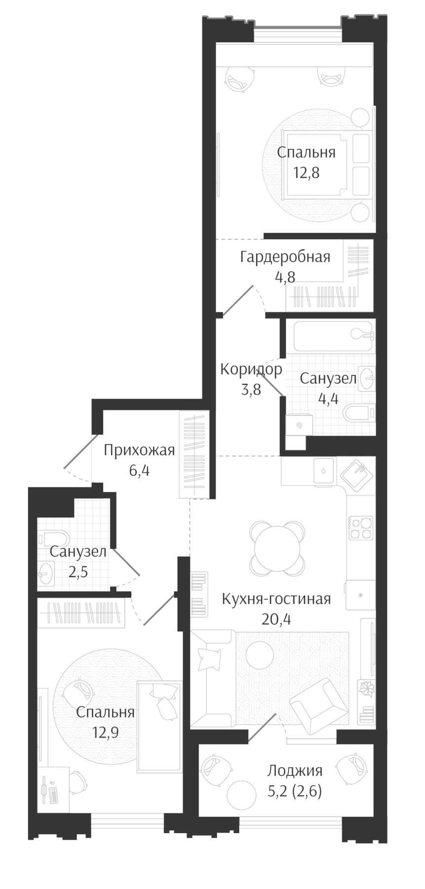 Продается 3-комн. квартира, 68 м²