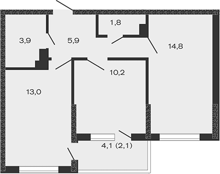 Продается 2-комн. квартира, 49.6 м²