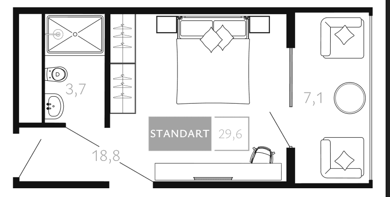 Продается 1-комн. квартира, 21.8 м²