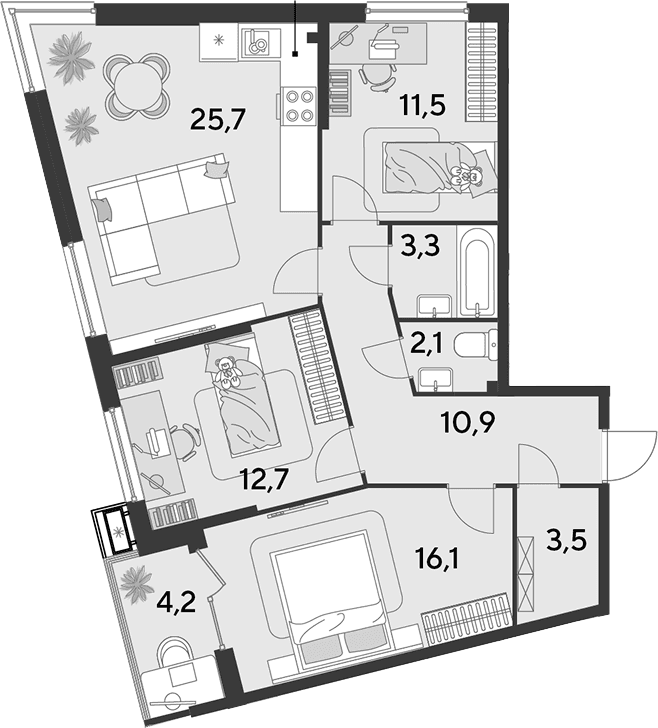 Продается 4-комн. квартира, 85.8 м²
