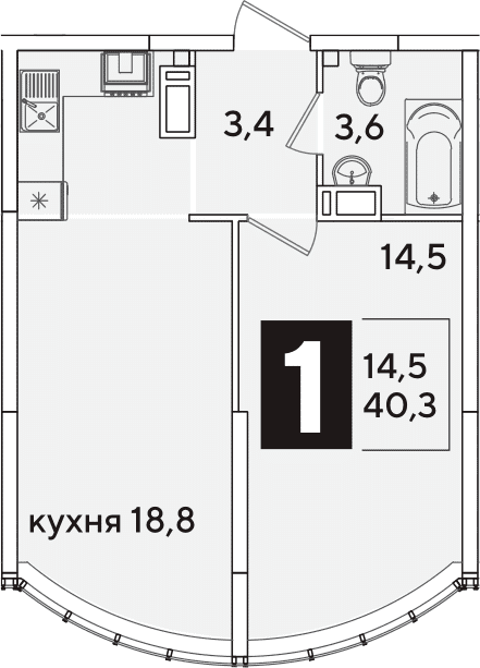 Продается 2-комн. квартира, 40.3 м²