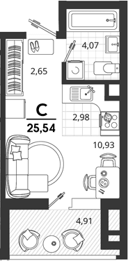 Продается 1-комн. квартира, 20.63 м²