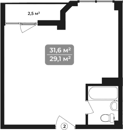 Продается 1-комн. квартира, 31.6 м²