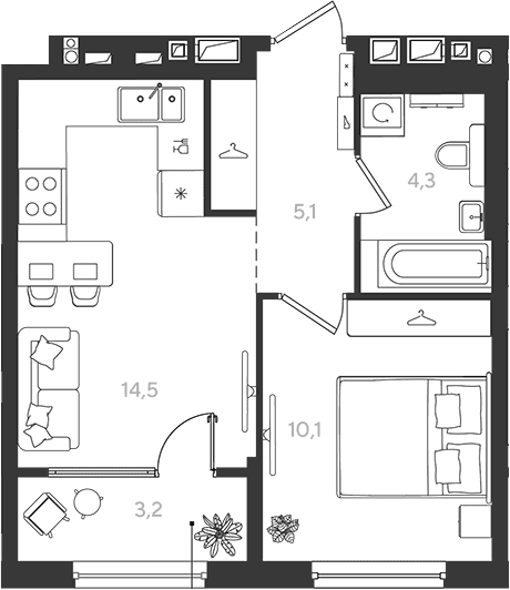 Продается 1-комн. квартира, 34 м²