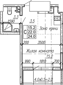 Продается 1-комн. квартира, 22 м²