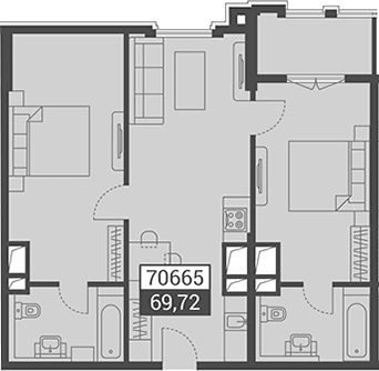 Продается 1-комн. квартира, 69.72 м²