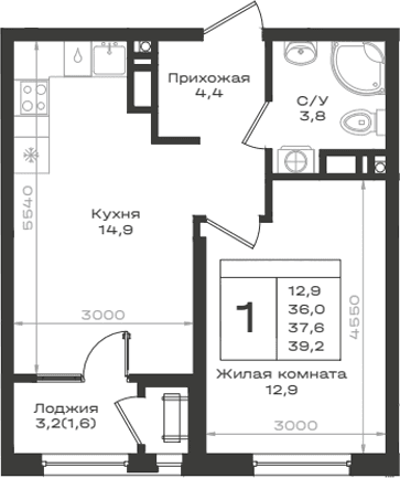 Продается 1-комн. квартира, 36 м²