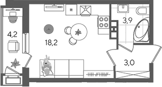 Продается 1-комн. квартира, 25.1 м²