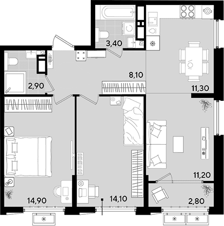 Продается 3-комн. квартира, 65.9 м²