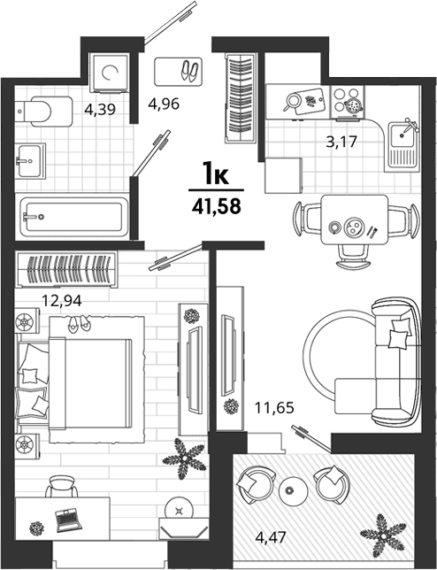 Продается 1-комн. квартира, 37.11 м²