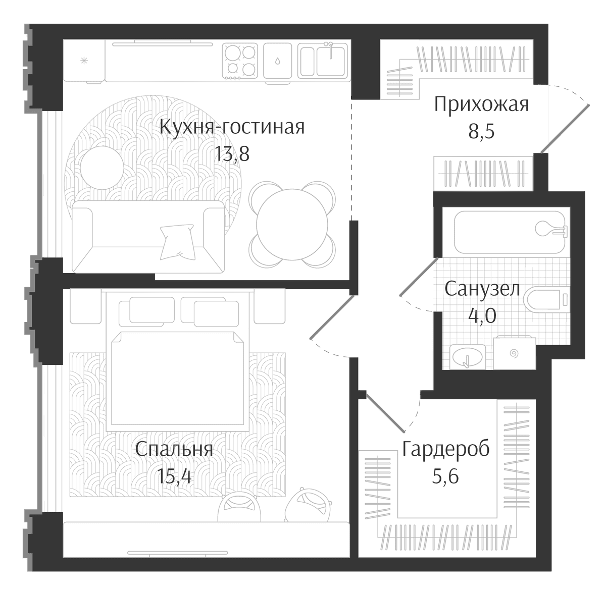 Продается 1-комн. квартира, 47.3 м²