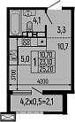 Продается 1-комн. квартира, 23.1 м²