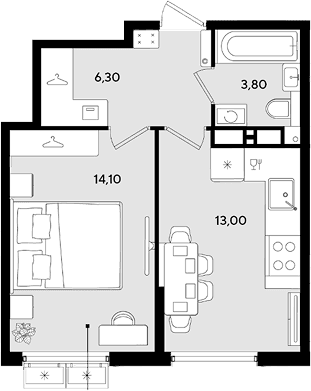 Продается 1-комн. квартира, 37.2 м²