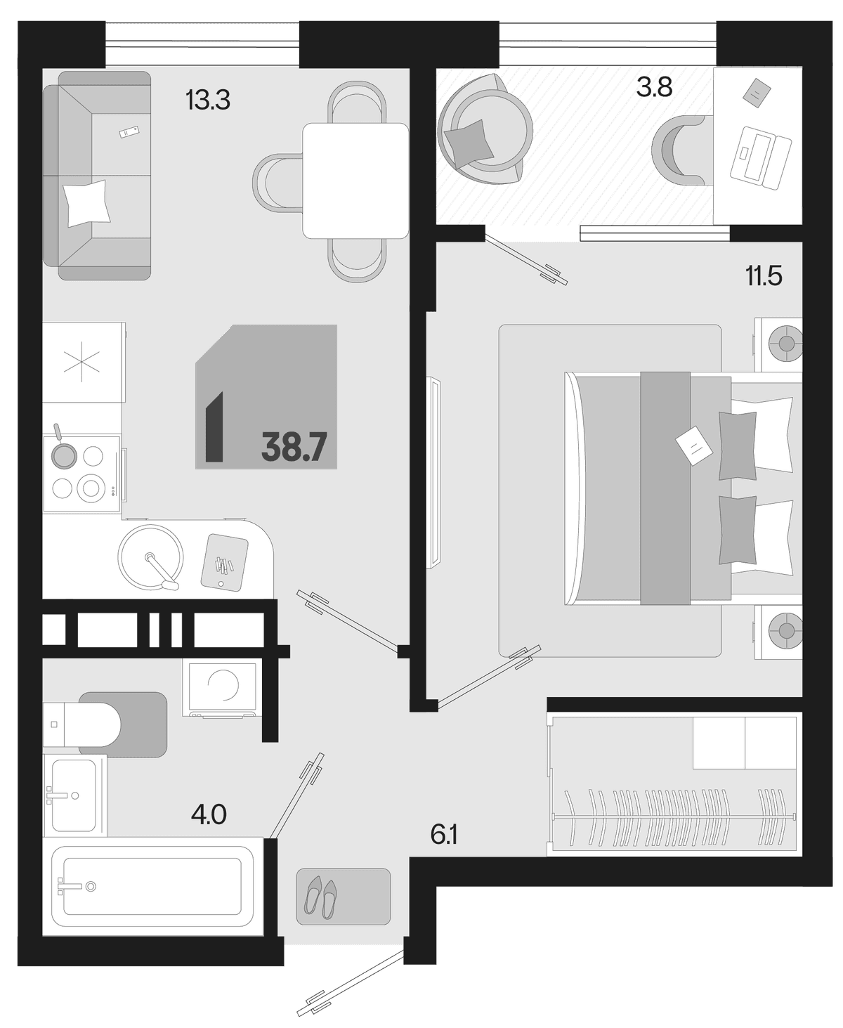 Продается 1-комн. квартира, 34.9 м²