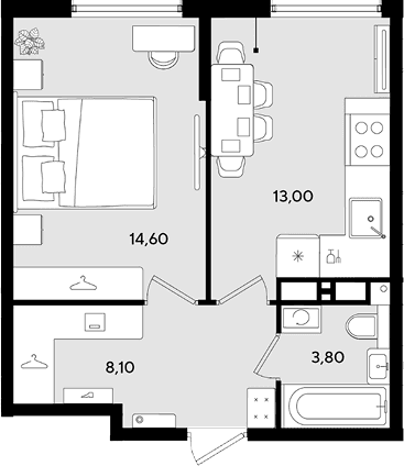 Продается 1-комн. квартира, 39.5 м²