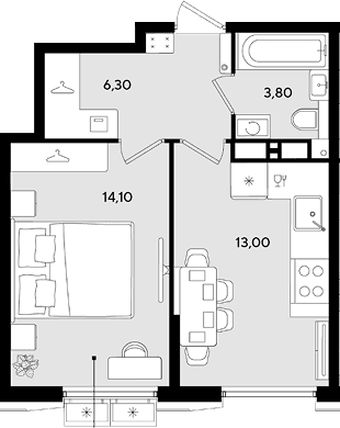 Продается 1-комн. квартира, 37.2 м²