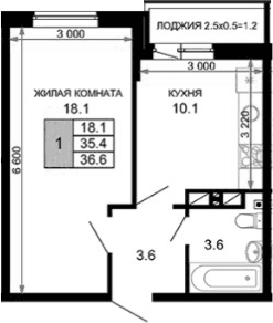 Продается 1-комн. квартира, 35.4 м²