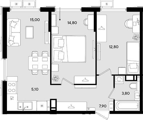 Продается 3-комн. квартира, 59.4 м²