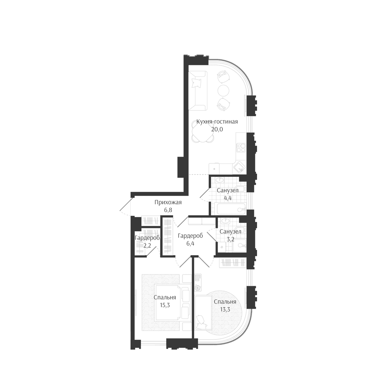 Продается 3-комн. квартира, 71.6 м²
